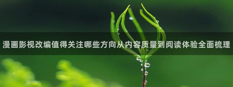 漫画岛网页:漫画影视改编值得关注哪些方向从内容质量到阅读体验全面梳理